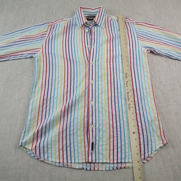 Zegna Sport Shirt Mens M Multi Striped Classic Long Sleeve Collared Button Down - Picture 5 of 8